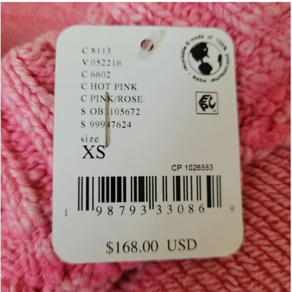 Free People NWT Tack Cotton Loreto Knit Cardigan Sweater Pink Oversized size XS - Picture 6 of 7